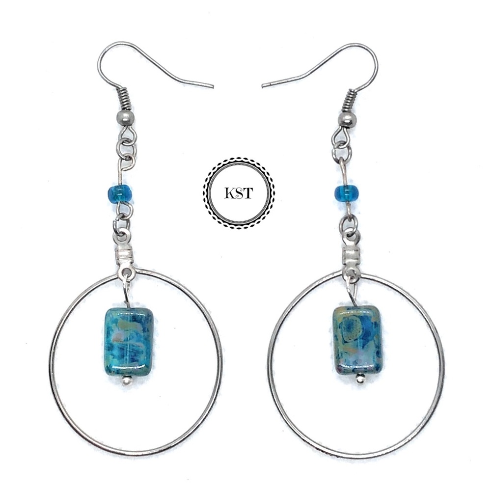 Aqua Dangle Earrings